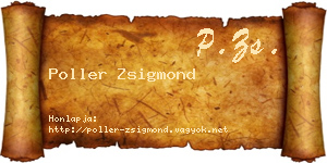 Poller Zsigmond névjegykártya
